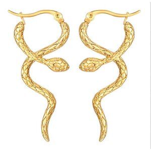 Snakes Earrings Gold Plated Steel